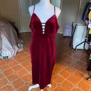 Velvet body con midi dress